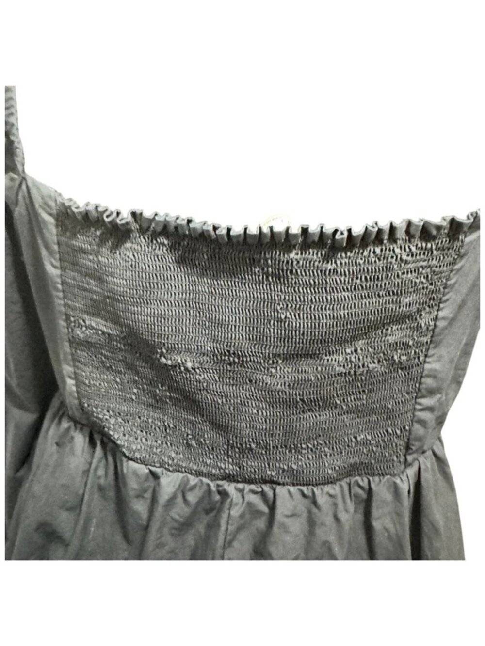 OAK + FORT Black Puffed Sleeve Sweetheart Cotton Dress | L - Picture 5 of 6